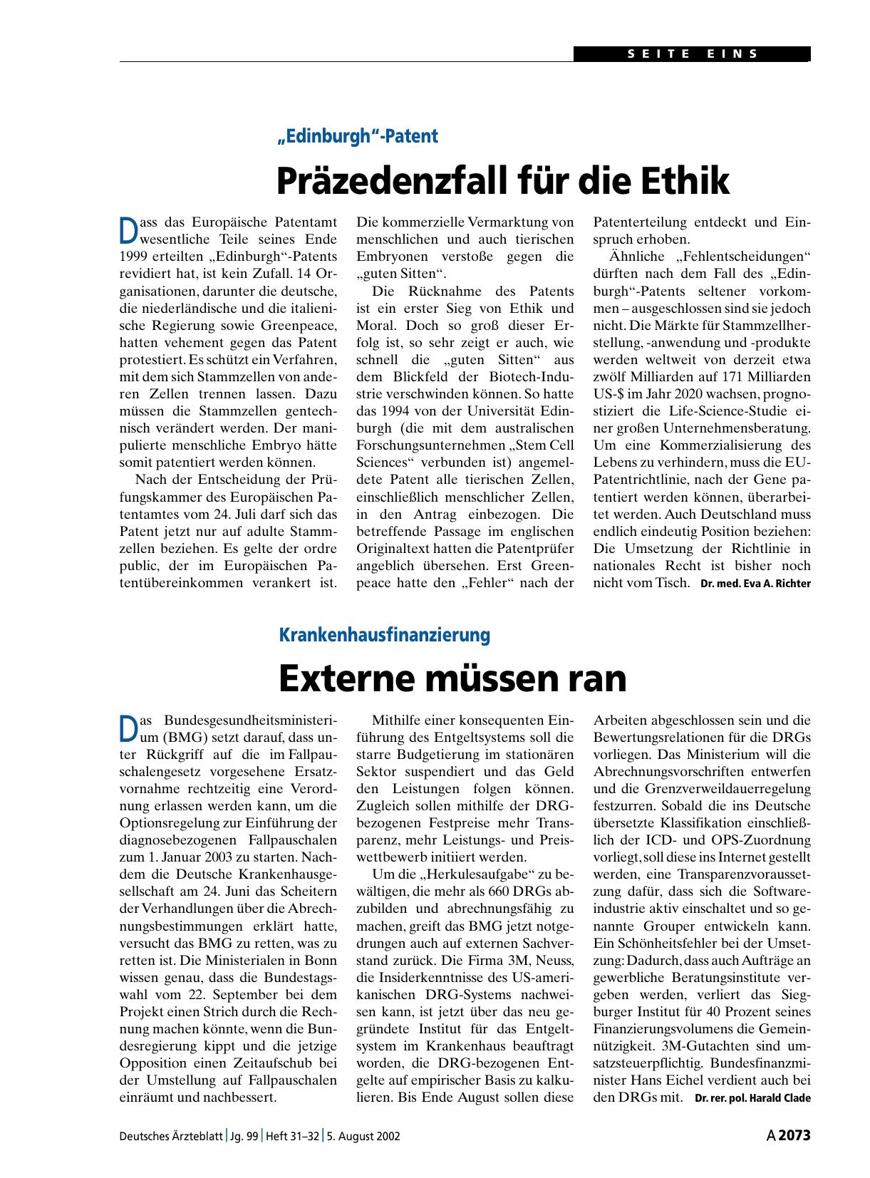 Vorschauseite 1: Krankenhausfinanzierung: Externe müssen ran