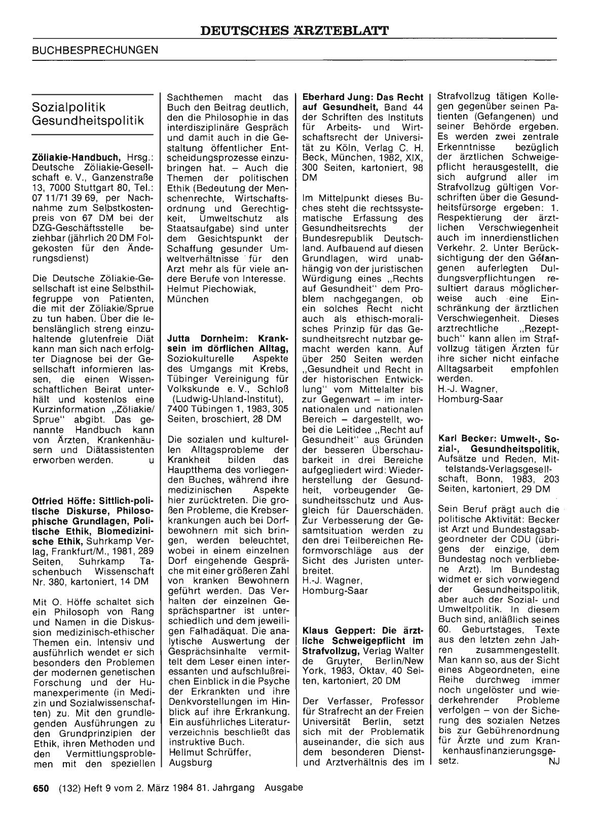 Vorschauseite 1: Sozialpolitik/ Gesundheitspolitik
