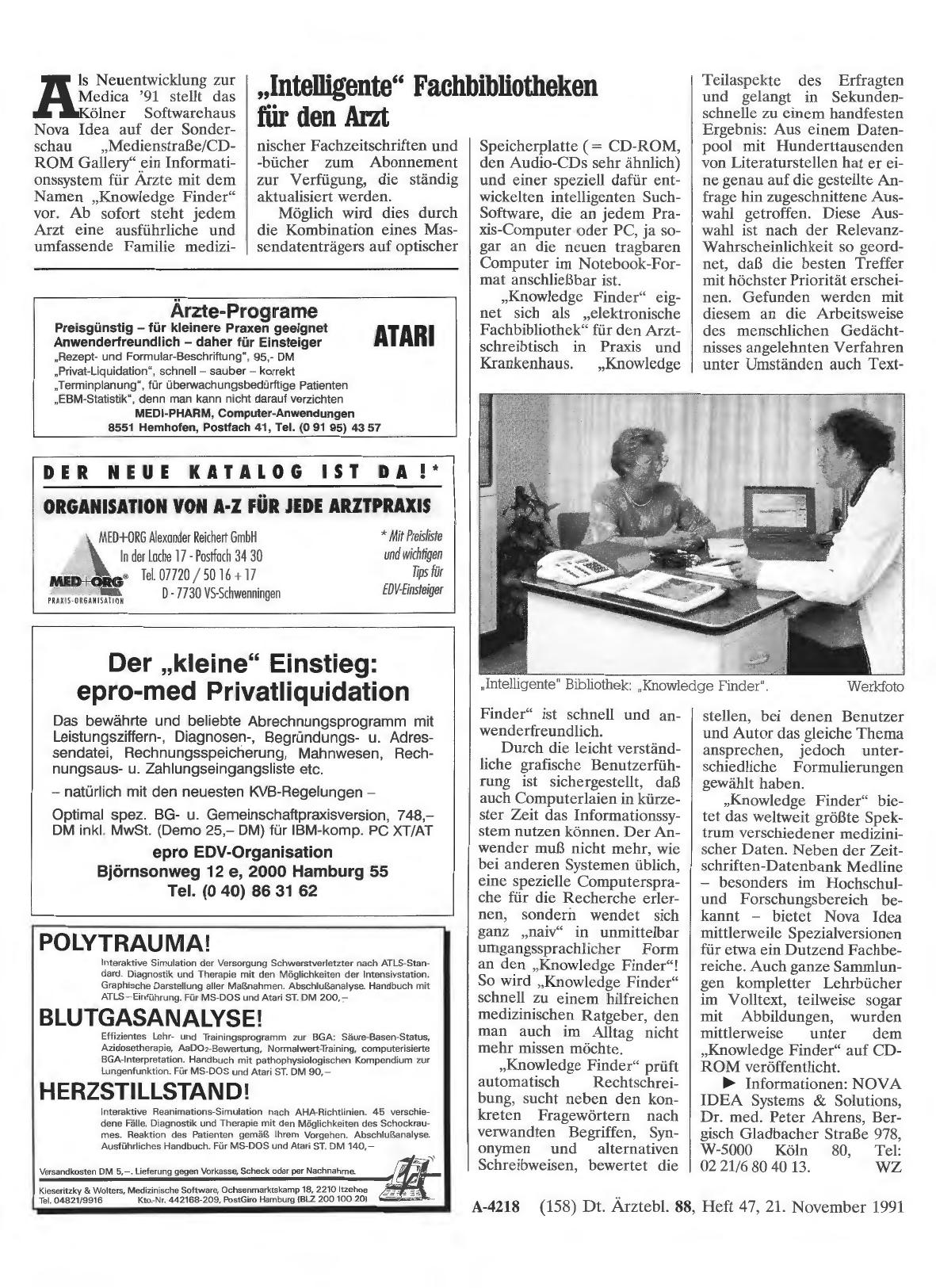 Vorschauseite 1: „Intelligente„ Fachbibliotheken für den Arzt
