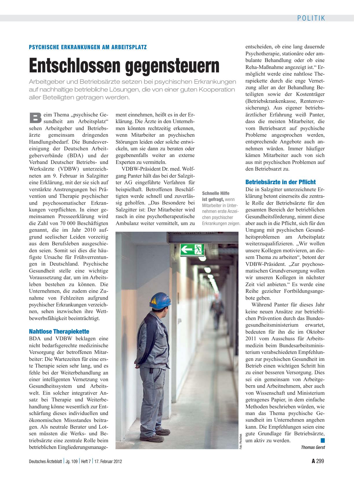 Vorschauseite 1: Psychische Erkrankungen am Arbeitsplatz: Entschlossen gegensteuern