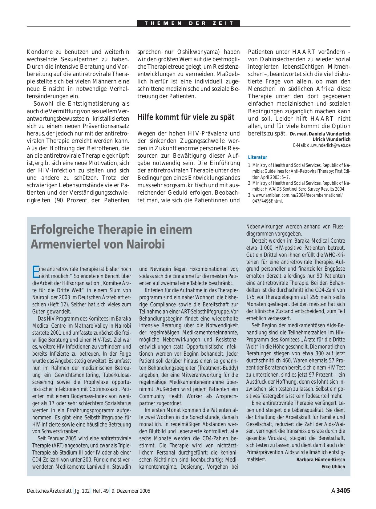 Vorschauseite 1: Erfolgreiche Therapie in einem Armenviertel von Nairobi