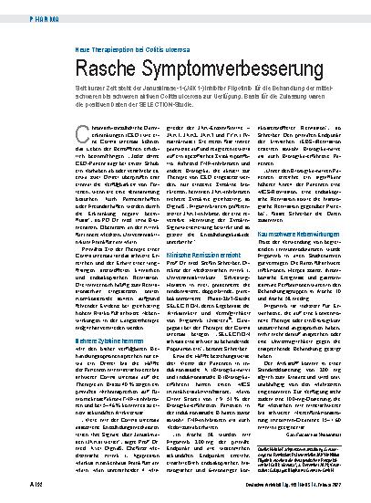 Vorschauseite 1: Neue Therapieoption bei Colitis ulcerosa: Rasche Symptomverbesserung