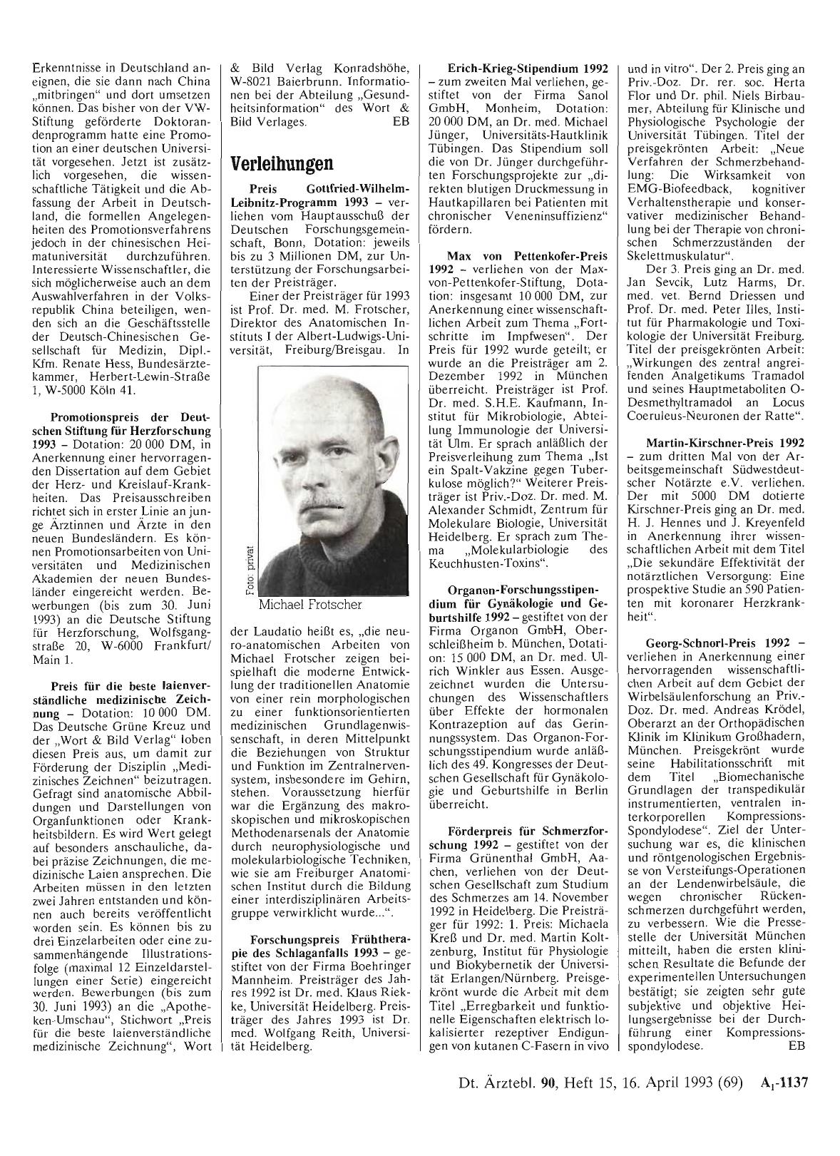 Vorschauseite 1: Preise: Verleihungen