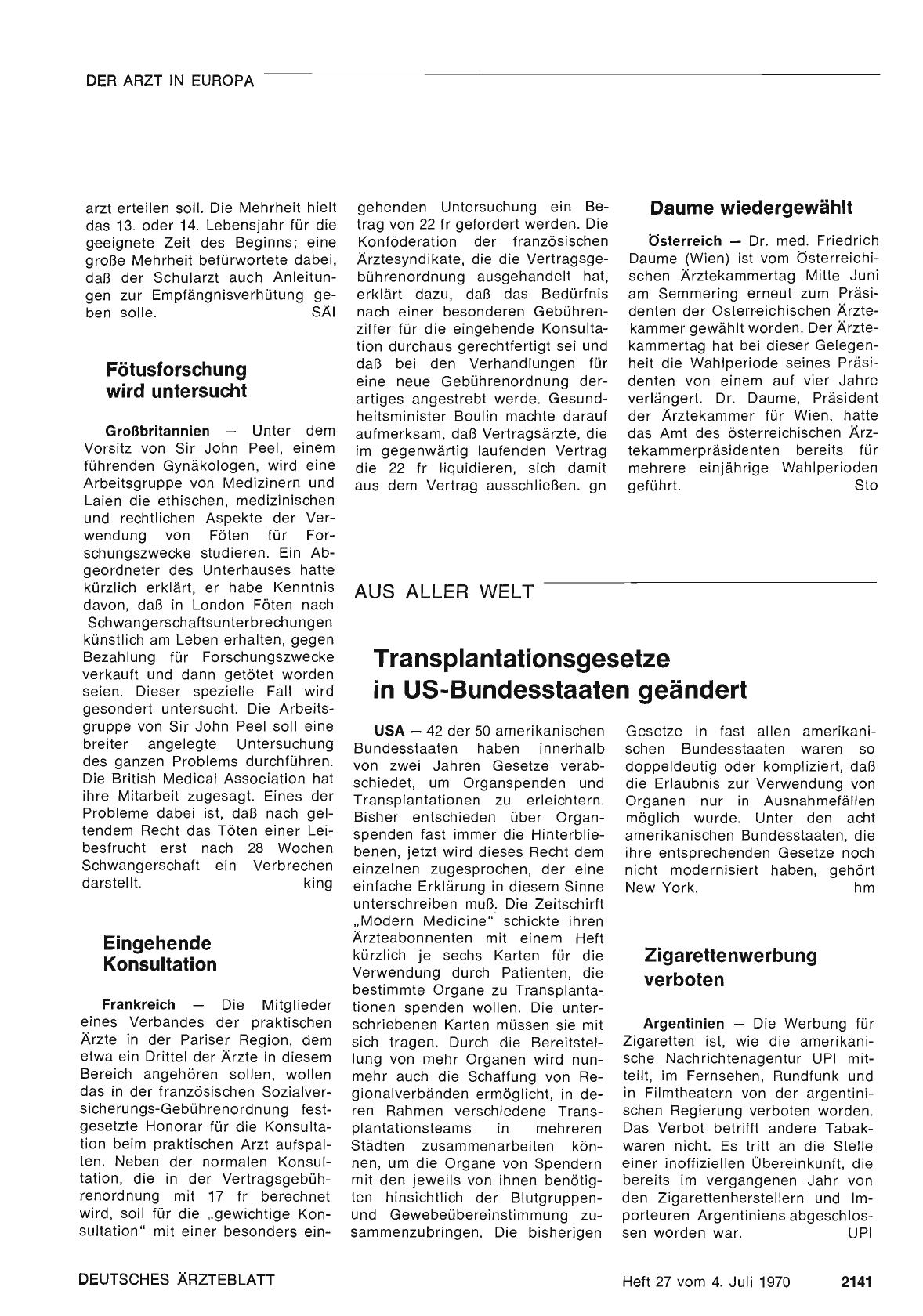 Vorschauseite 1: Transplantationsgesetze in US-Bundesstaaten geändert