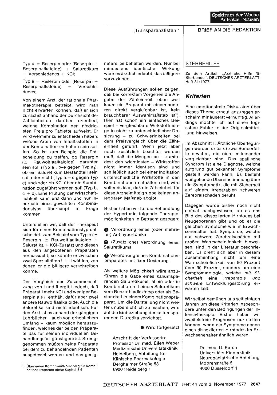 Vorschauseite 1: STERBEHILFE: Kriterien