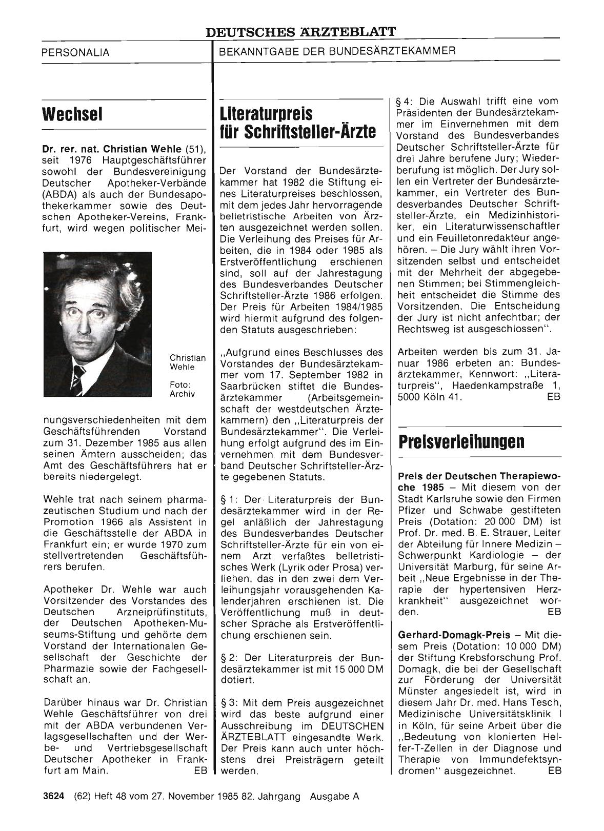 Vorschauseite 1: Preisverleihungen