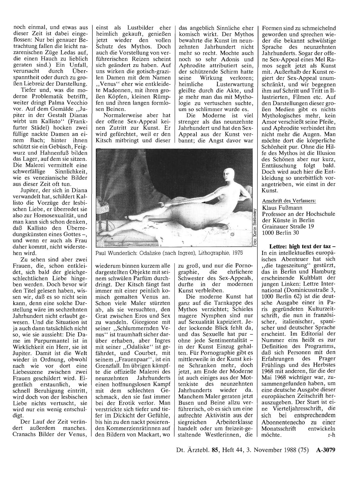 Vorschauseite 1: Lettre: high text der taz