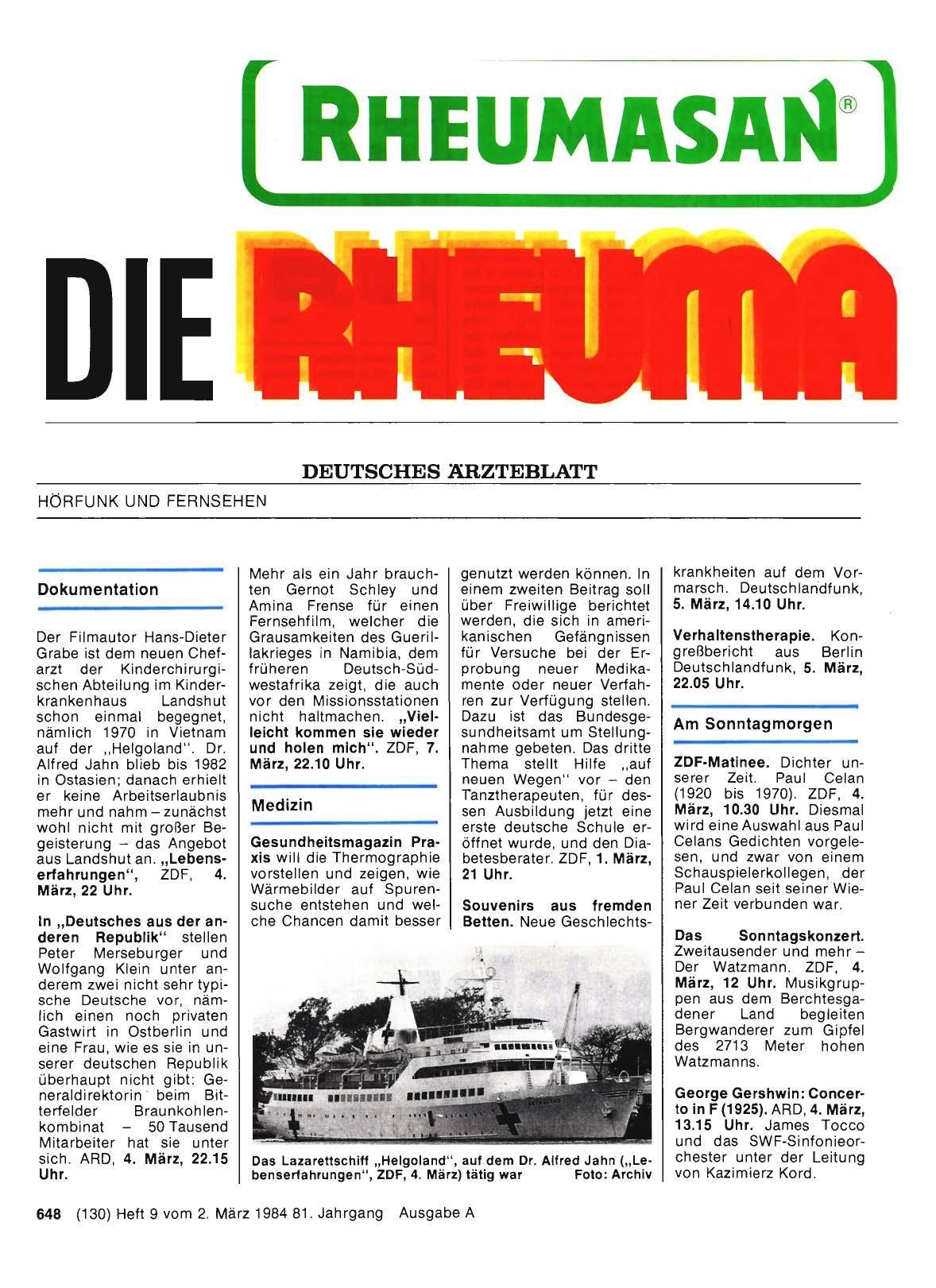 Vorschauseite 1: Dokumentation/ Medizin/ Am Sonntagmorgen