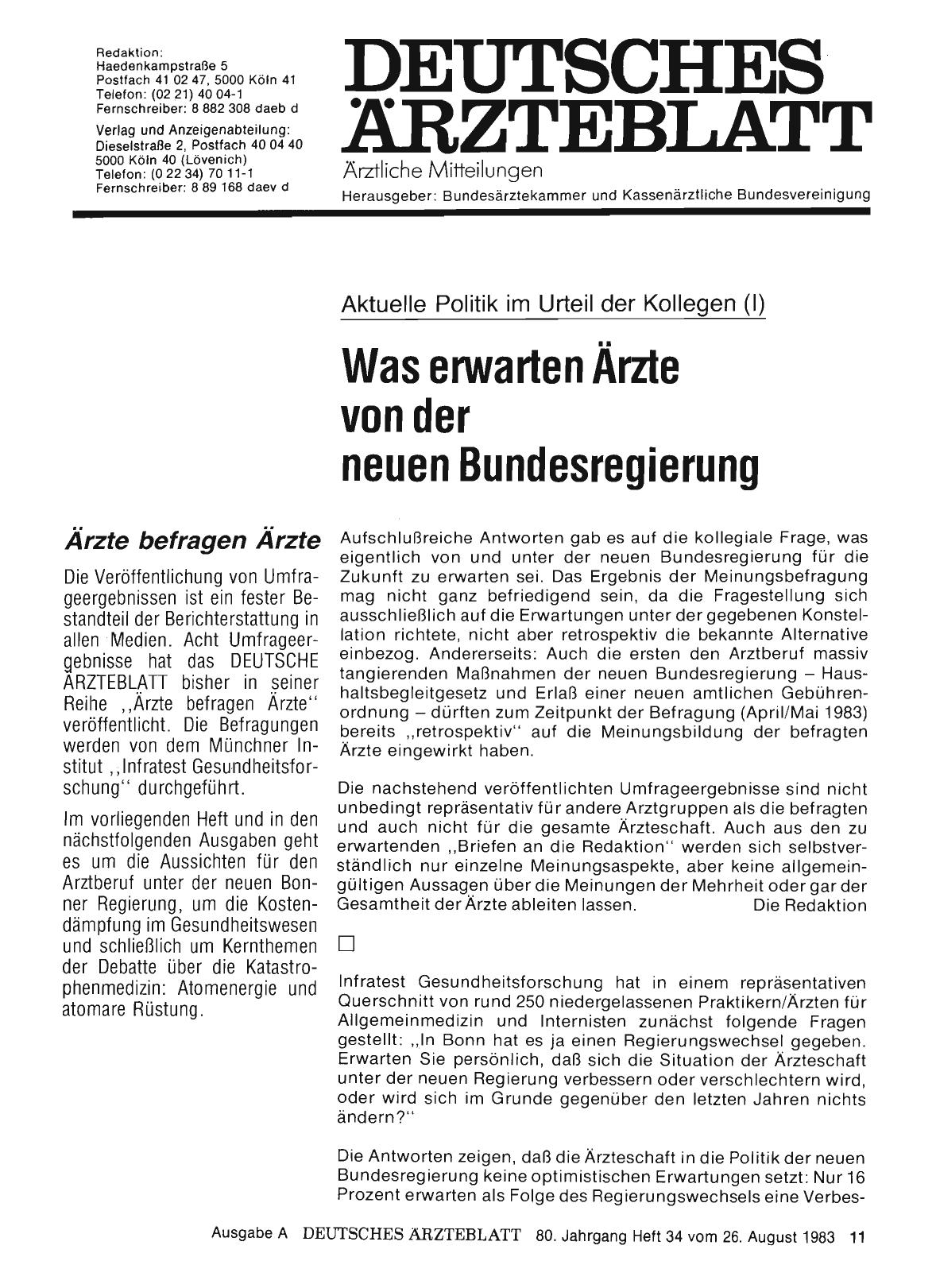 Vorschauseite 1: Aktuelle Politik im Urteil der Kollegen (I): Was erwarten Ärzte von der neuen Bundesregierung
