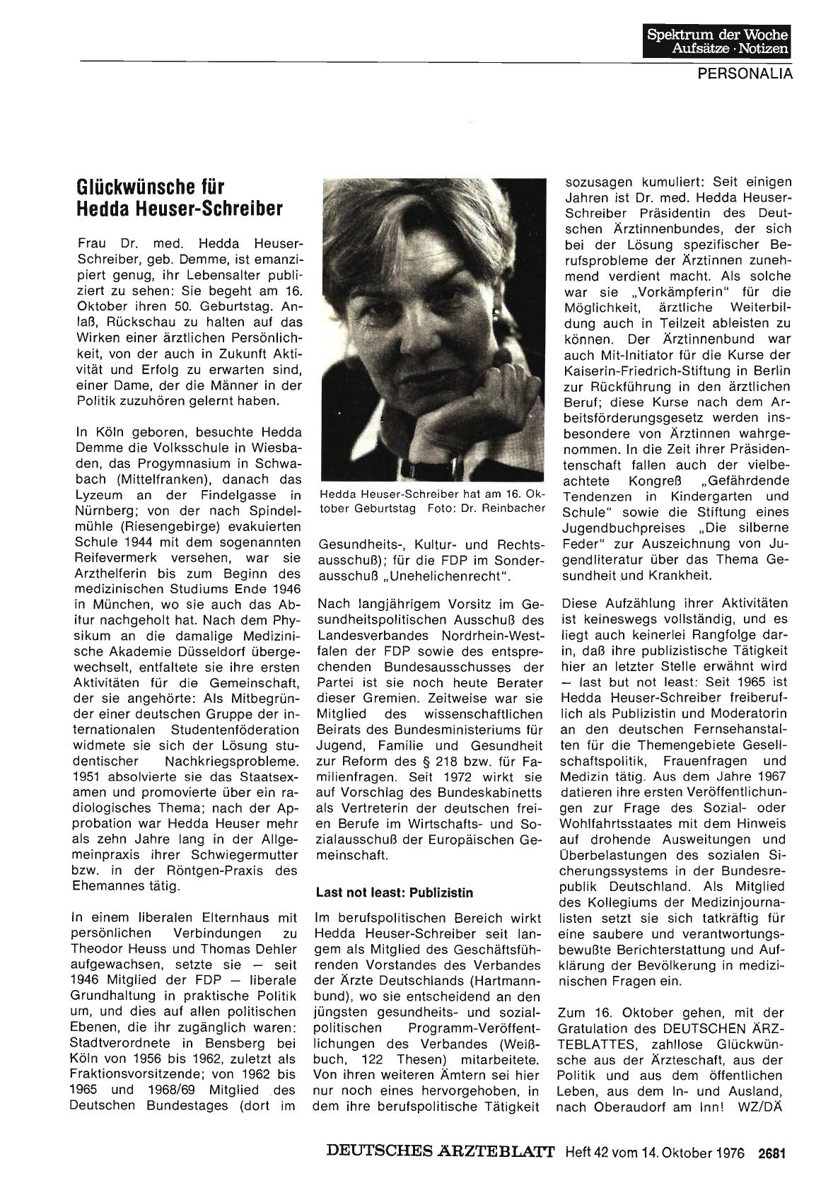 Vorschauseite 1: Glückwünsche für Hedda Heuser-Schreiber