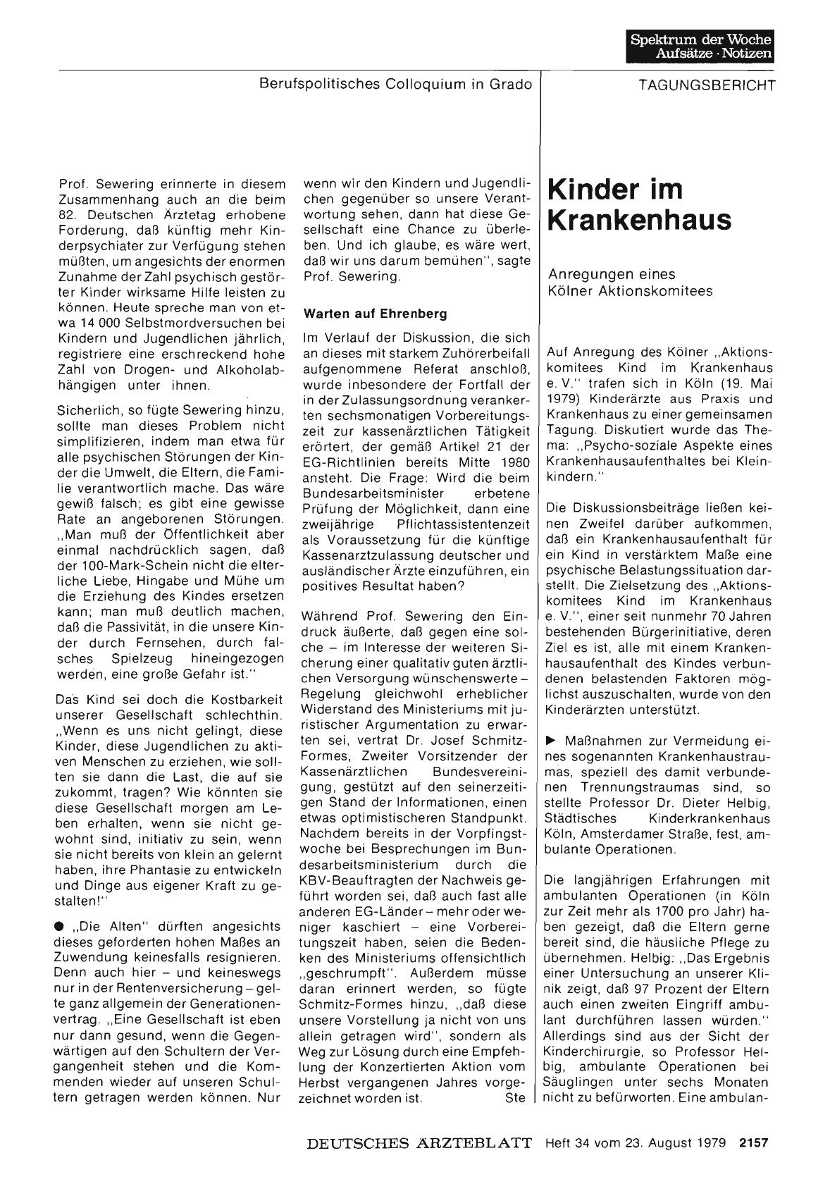 Vorschauseite 1: Kinder im Krankenhaus