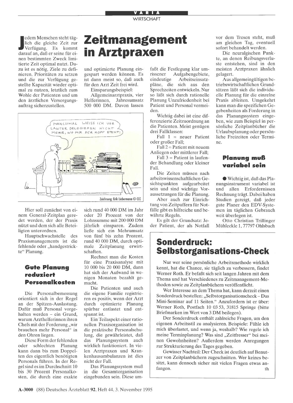 Vorschauseite 1: Sonderdruck: Selbstorganisations-Check