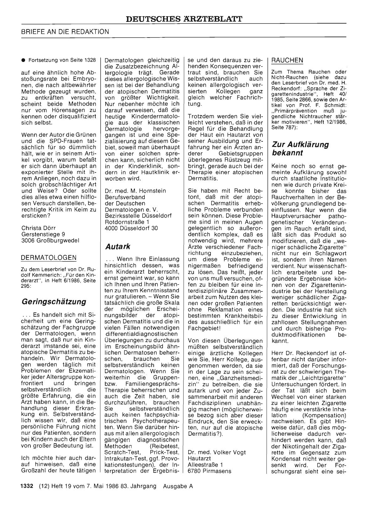 Vorschauseite 1: DERMATOLOGEN: Geringschätzung