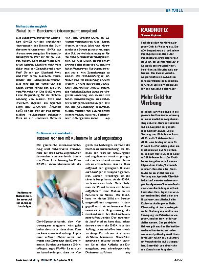 Vorschauseite 1: Nichtinvasive Pränataltests: Kassen rechnen mit Aufnahme in Leistungskatalog