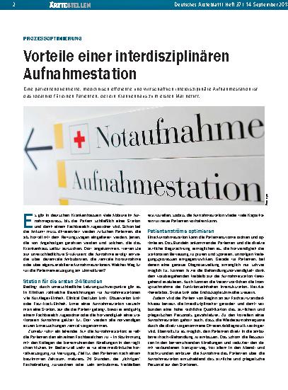 Vorschauseite 1: Prozessoptimierung: Vorteile einer interdisziplinären Aufnahmestation
