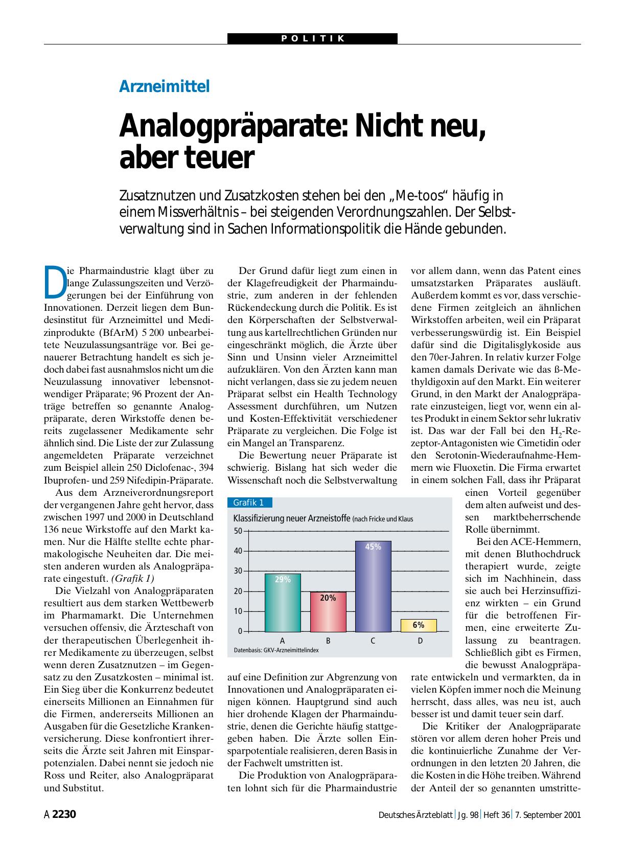 Vorschauseite 1: Arzneimittel: Analogpräparate - Nicht neu, aber teuer