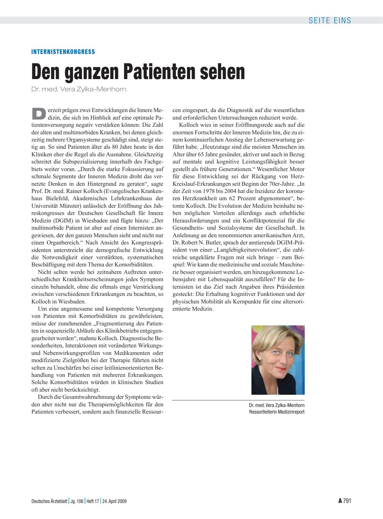 Vorschauseite 1: Internistenkongress: Den ganzen Patienten sehen