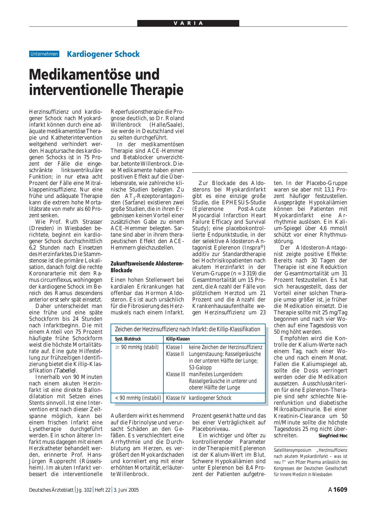 Vorschauseite 1: Kardiogener Schock: Medikamentöse und interventionelle Therapie