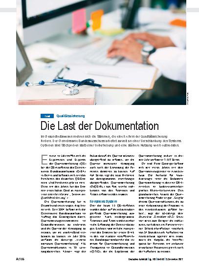 Vorschauseite 1: Qualitätssicherung: Die Last der Dokumentation