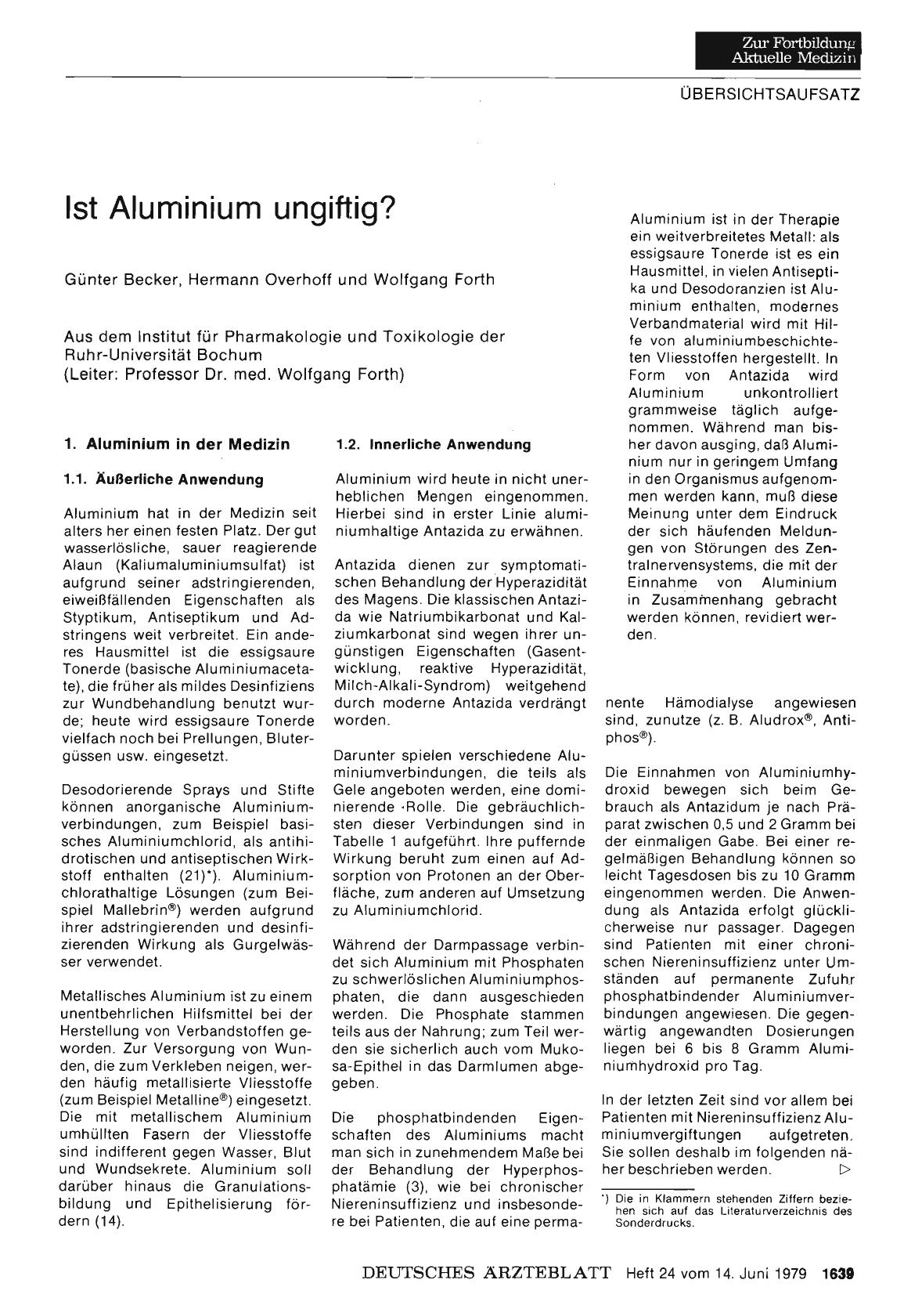 Vorschauseite 1: Ist Aluminium ungiftig?