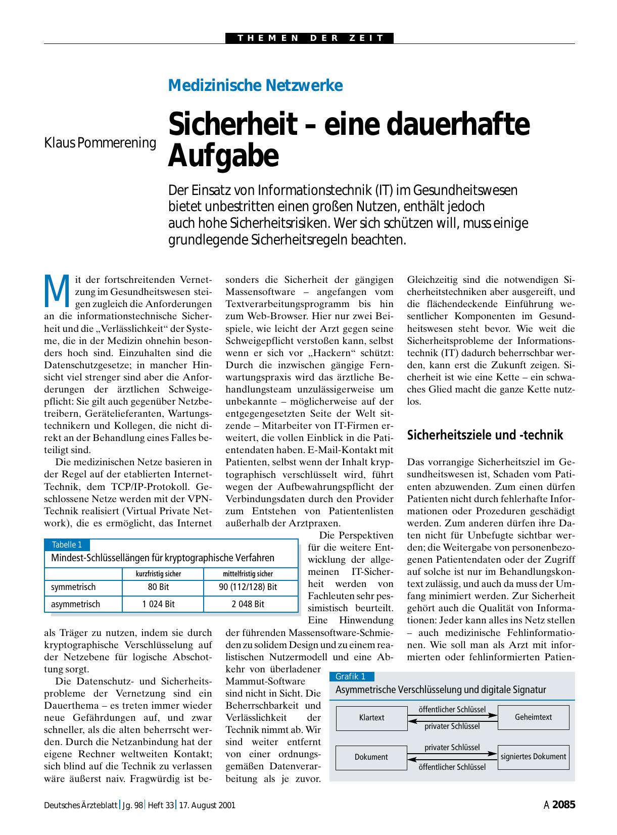 Vorschauseite 1: Medizinische Netzwerke: Sicherheit – eine dauerhafte Aufgabe