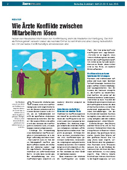 Vorschauseite 1: Mediation: Wie Ärzte Konflikte zwischen Mitarbeitern lösen
