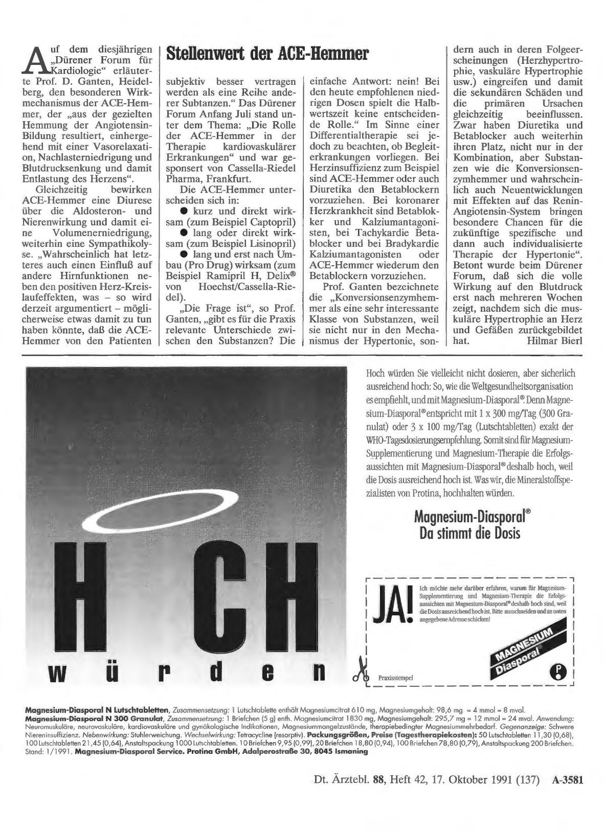 Vorschauseite 1: Stellenwert der ACE-Hemmer