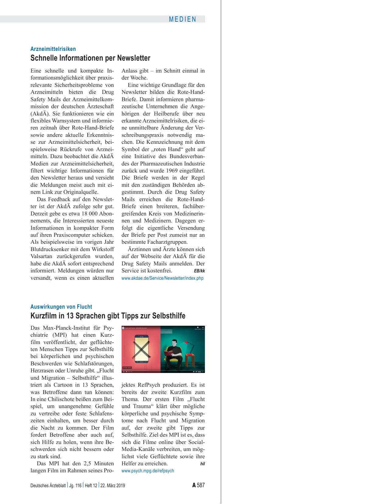 Vorschauseite 1: Arzneimittelrisiken: Schnelle Informationen per Newsletter