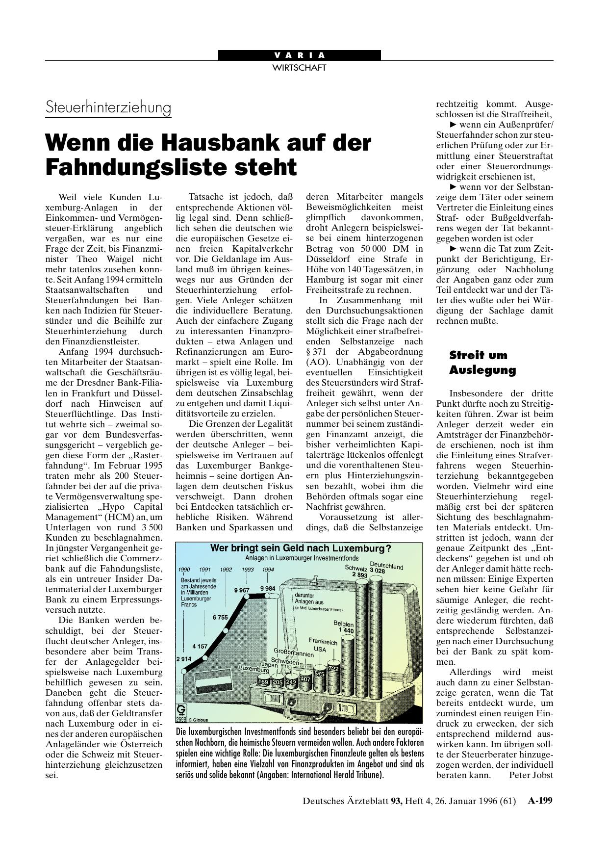 Vorschauseite 1: Steuerhinterziehung: Wenn die Hausbank auf der Fahndungsliste steht