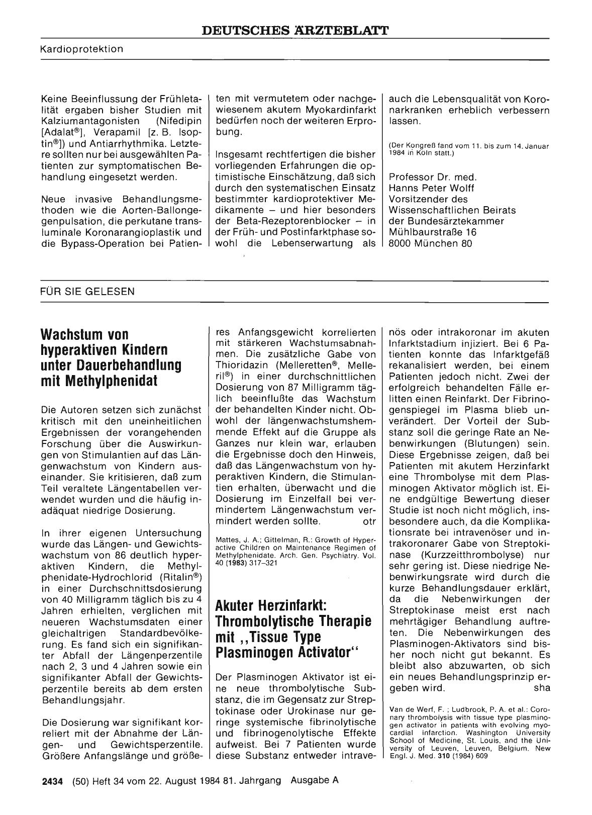 Vorschauseite 1: Wachstum von hyperaktiven Kindern unter Dauerbehandlung mit Methylphenidat