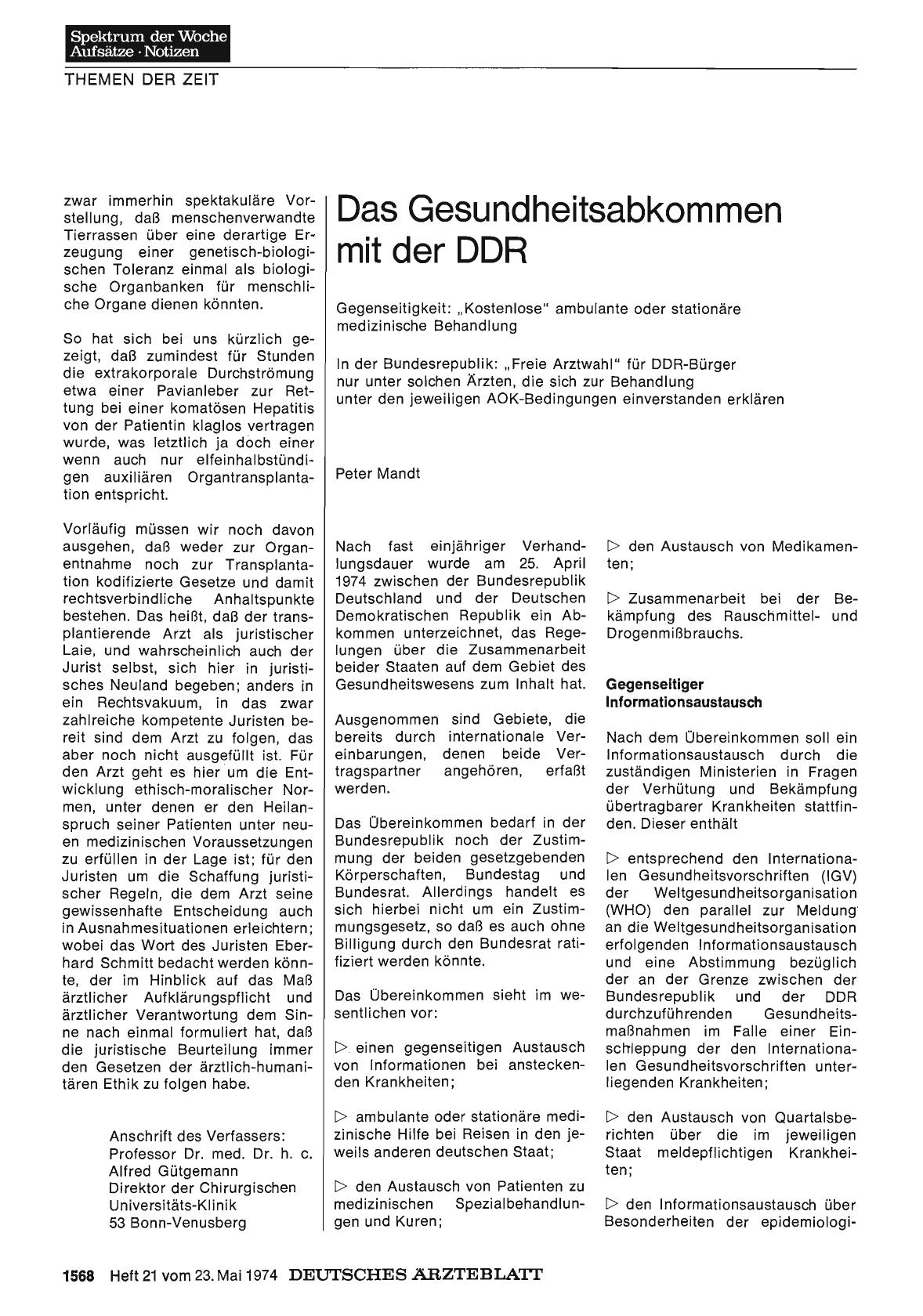 Vorschauseite 1: Das Gesundheitsabkommen mit der DDR