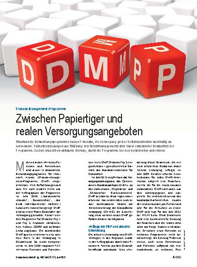 Vorschauseite 1: Disease-Management-Programme: Zwischen Papiertiger und realen Versorgungsangeboten