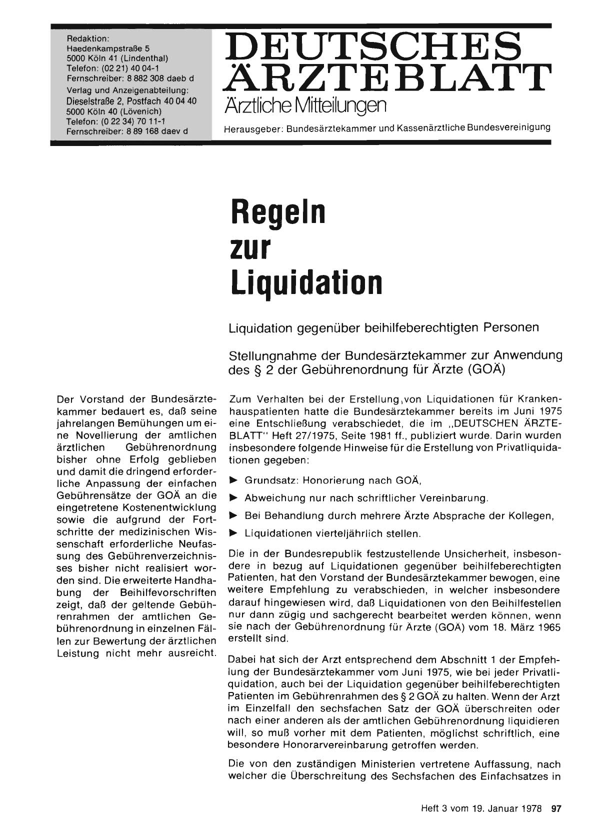 Vorschauseite 1: Regeln zur Liquidation