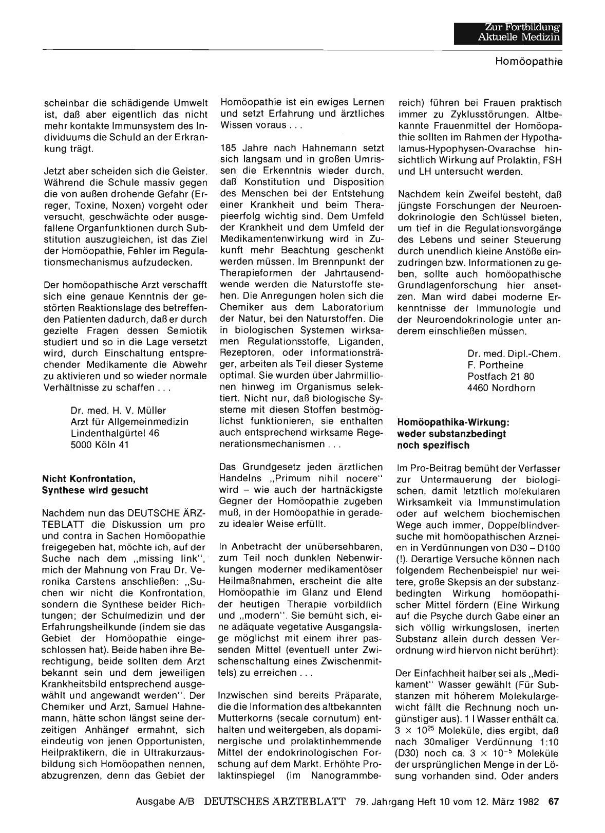 Vorschauseite 1: HOMÖOPATHIE: Stellungnahme „Pro“ — Stellungnahme „Contra“: Nicht Konfrontation, Synthese wird gesucht