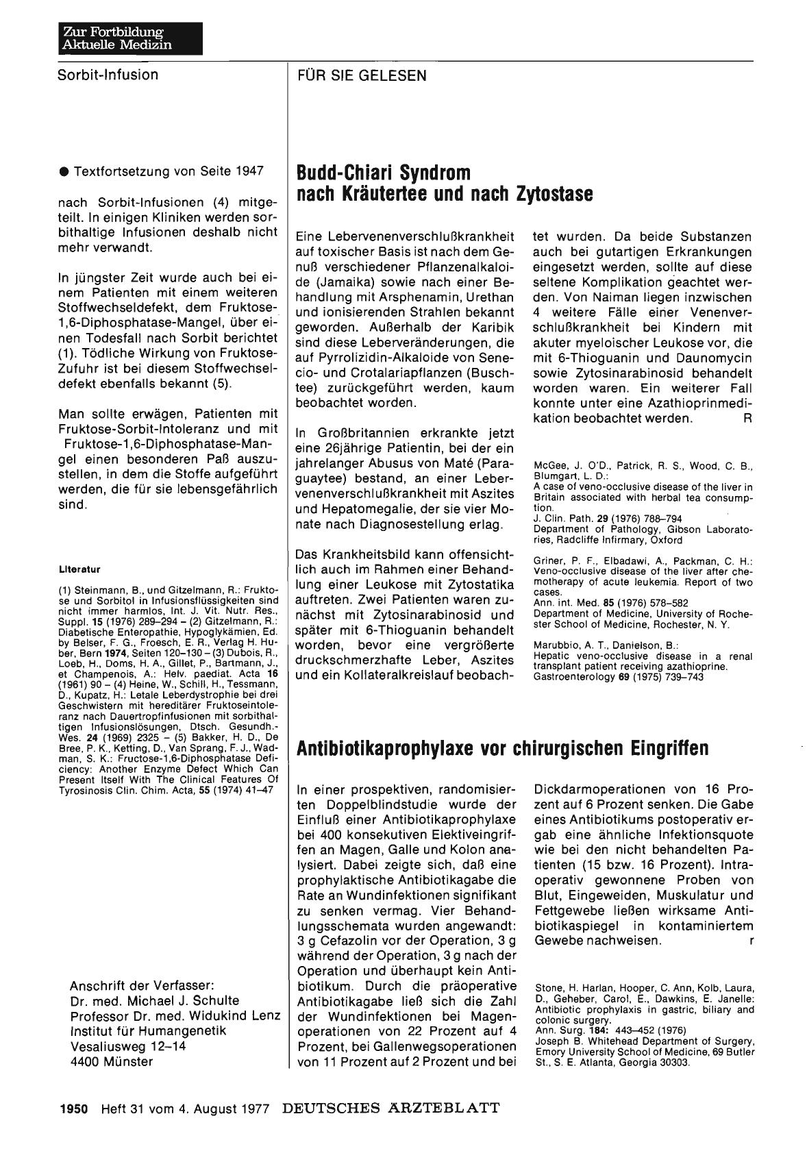Vorschauseite 1: Antibiotikaprophylaxe vor chirurgischen Eingriffen