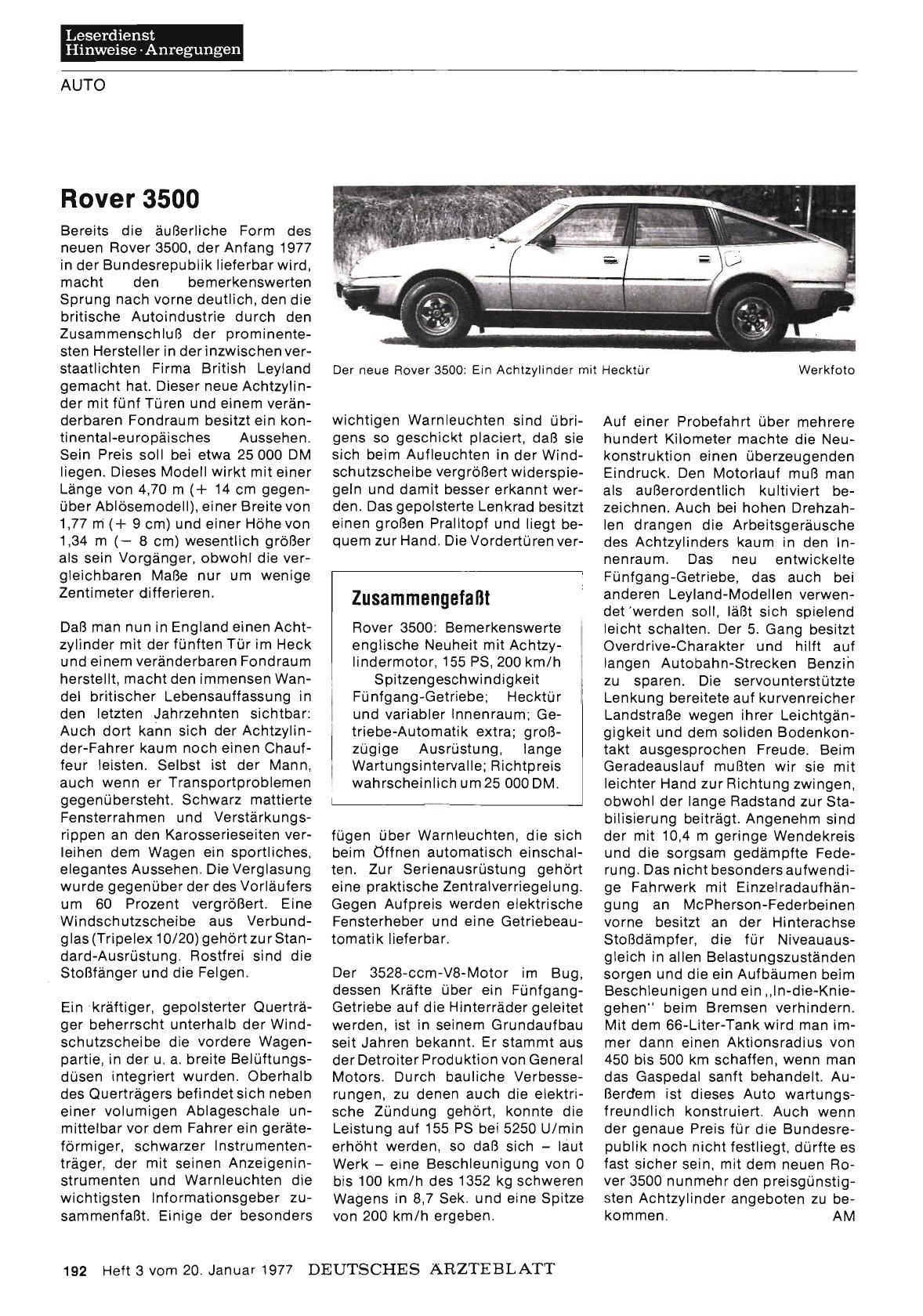 Vorschauseite 1: Rover 3500