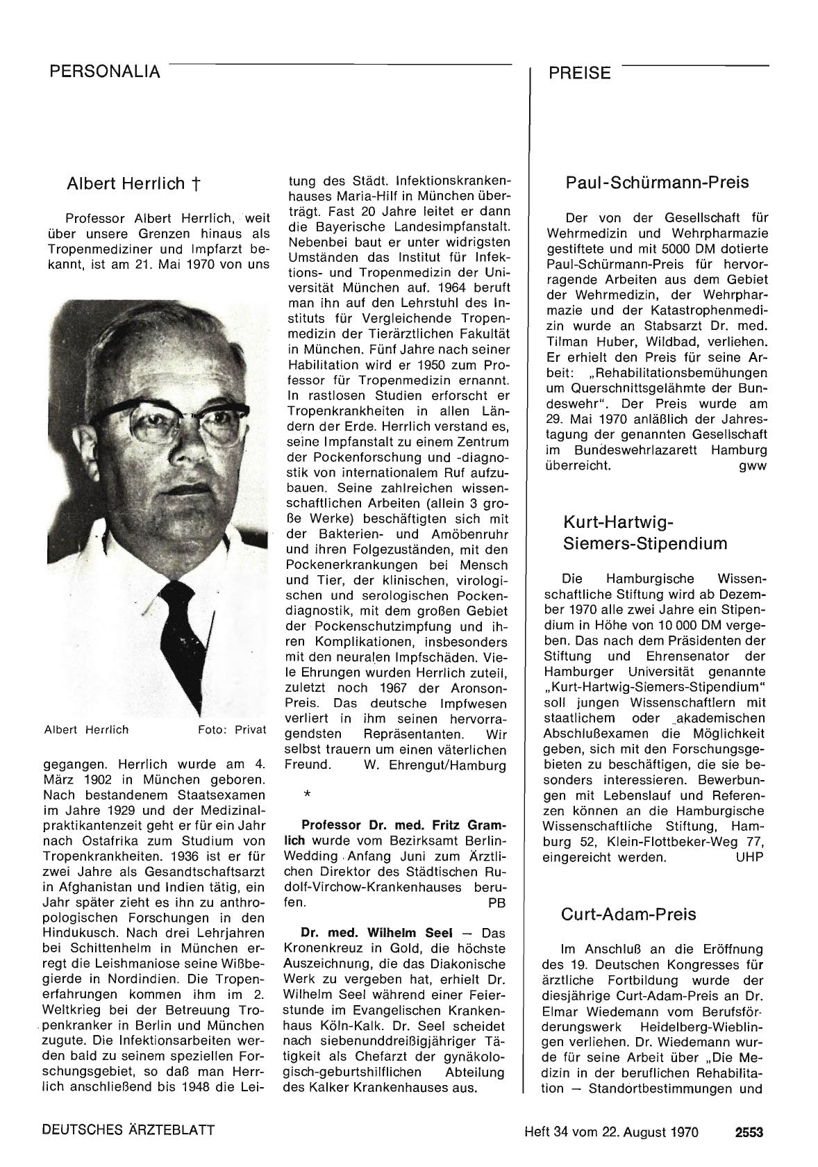 Vorschauseite 1: Professor Dr. med. Fritz Gramlich / Dr. med. Wilhelm Seel