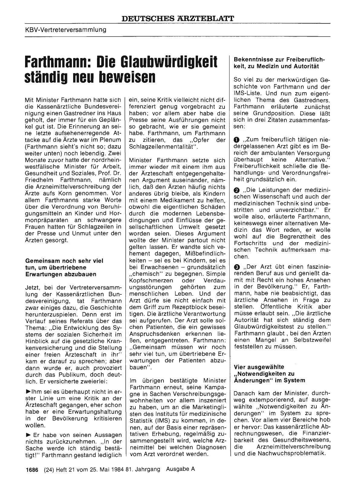 Vorschauseite 1: Farthmann: Die Glaubwürdigkeit ständig neu beweisen