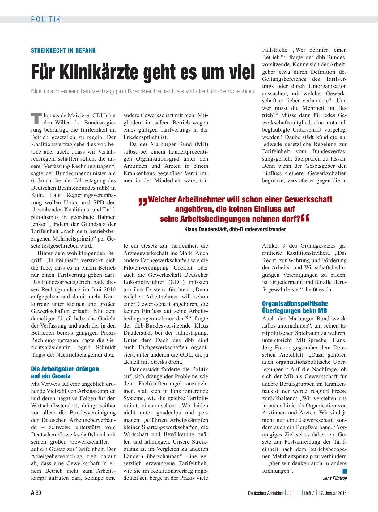 Vorschauseite 1: Streikrecht in Gefahr: Für Klinikärzte geht es um viel