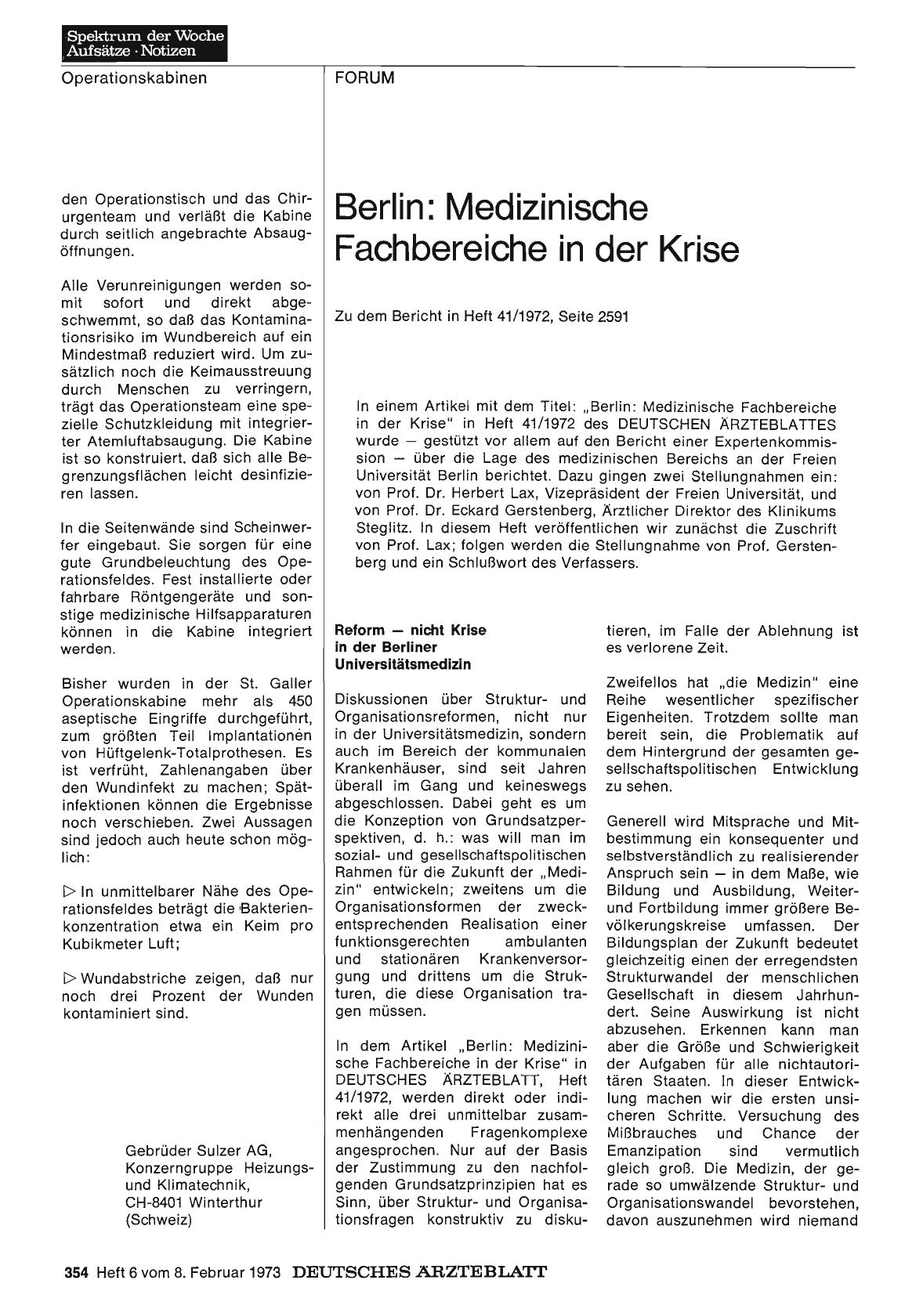 Vorschauseite 1: Berlin: Medizinische Fachbereiche in der Krise