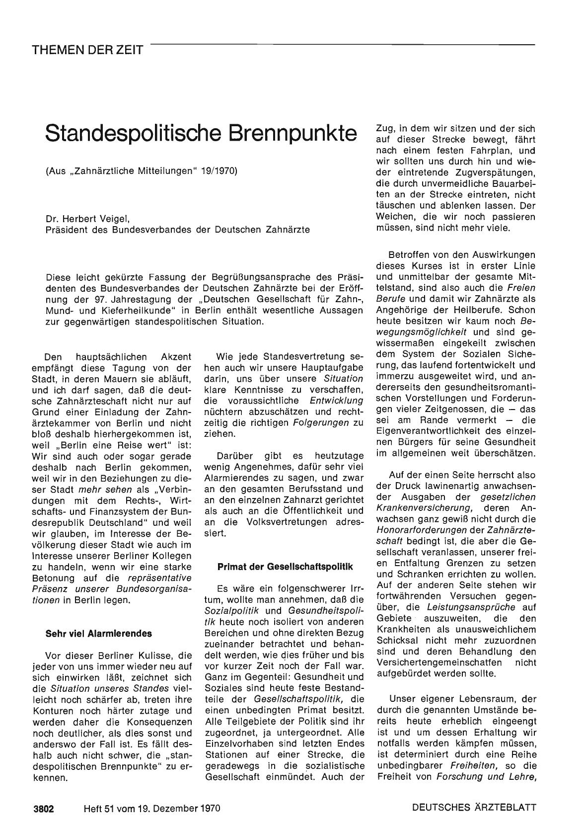 Vorschauseite 1: Standespolitische Brennpunkte