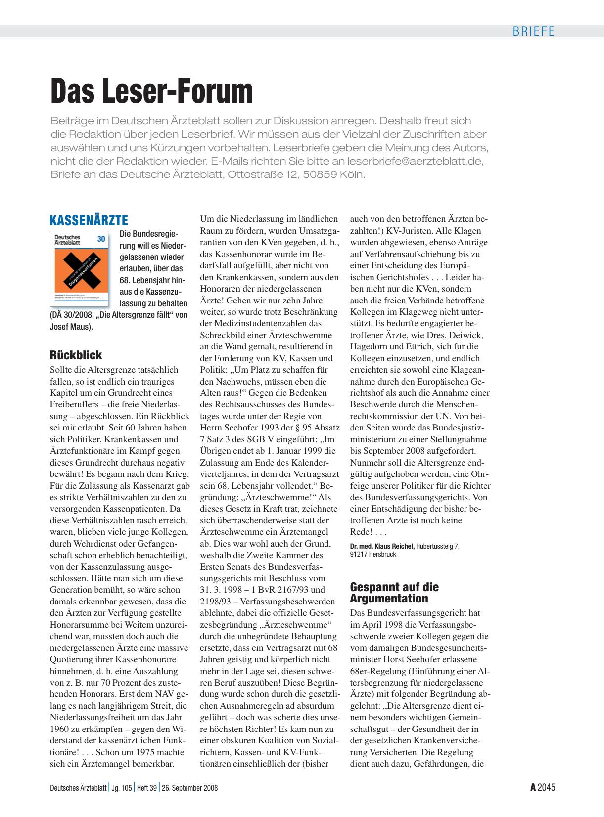 Vorschauseite 1: Kassenärzte: Rückblick