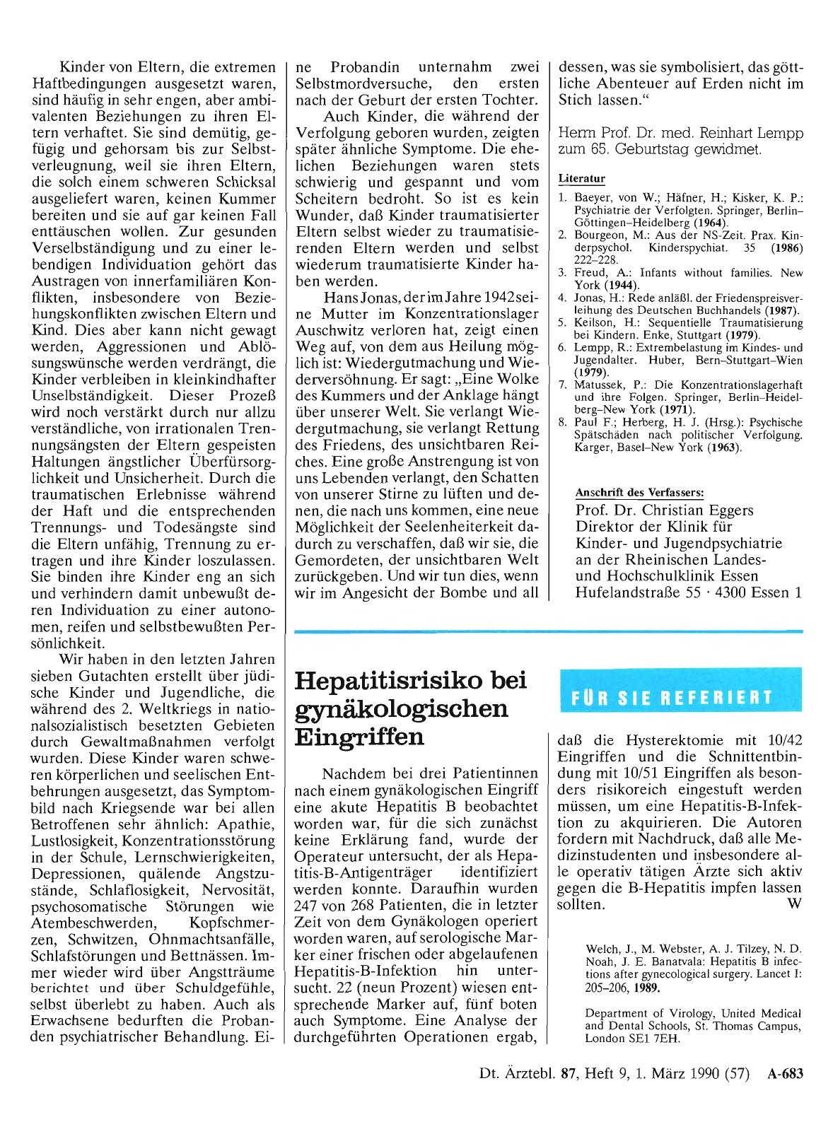 Vorschauseite 1: Hepatitisrisiko bei gynäkologischen Eingriffen