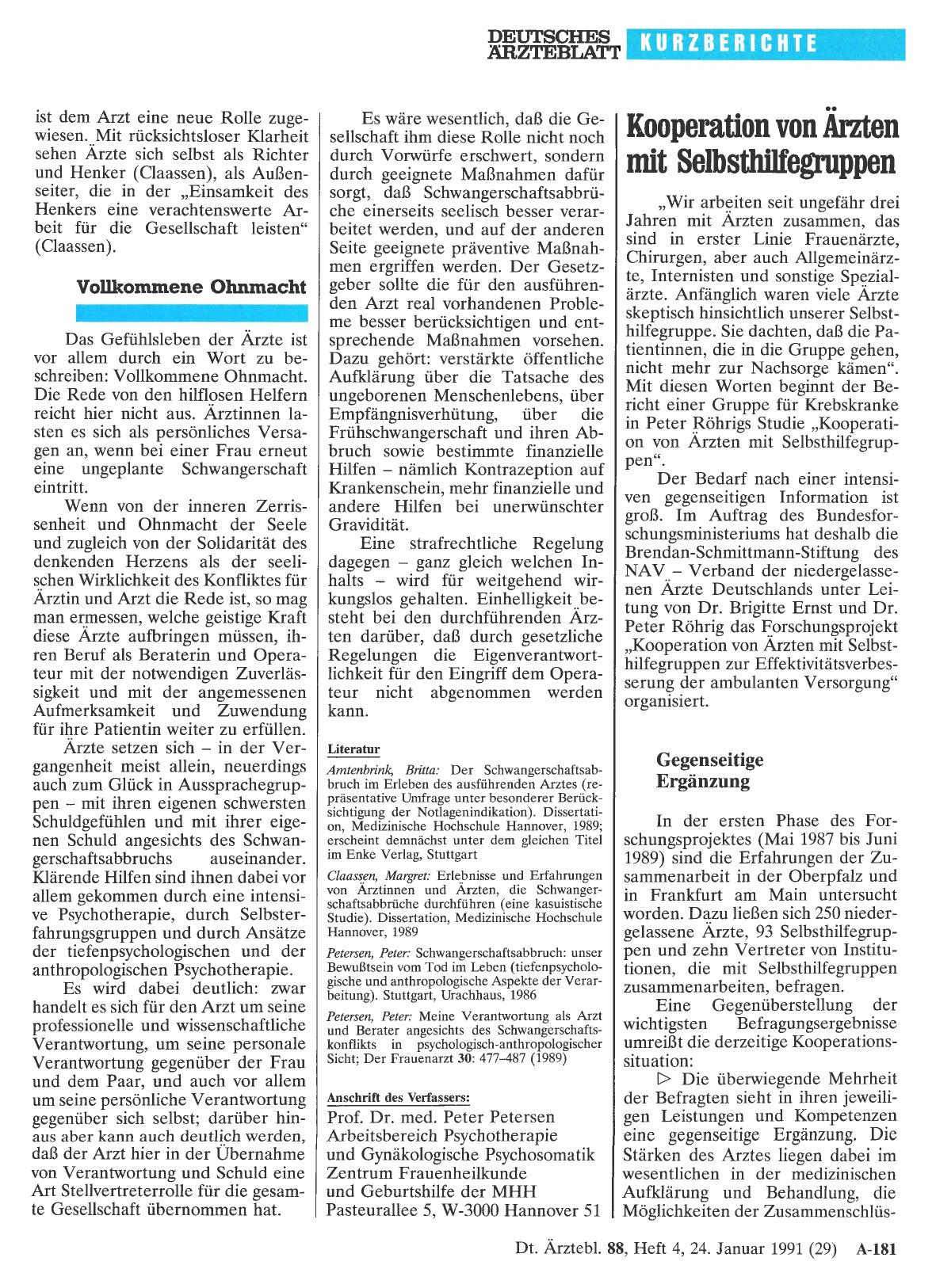 Vorschauseite 1: Kooperation von Ärzten mit Selbsthilfegruppen