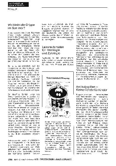 Vorschauseite 1: Wo bleibt die Grippe im Sommer?