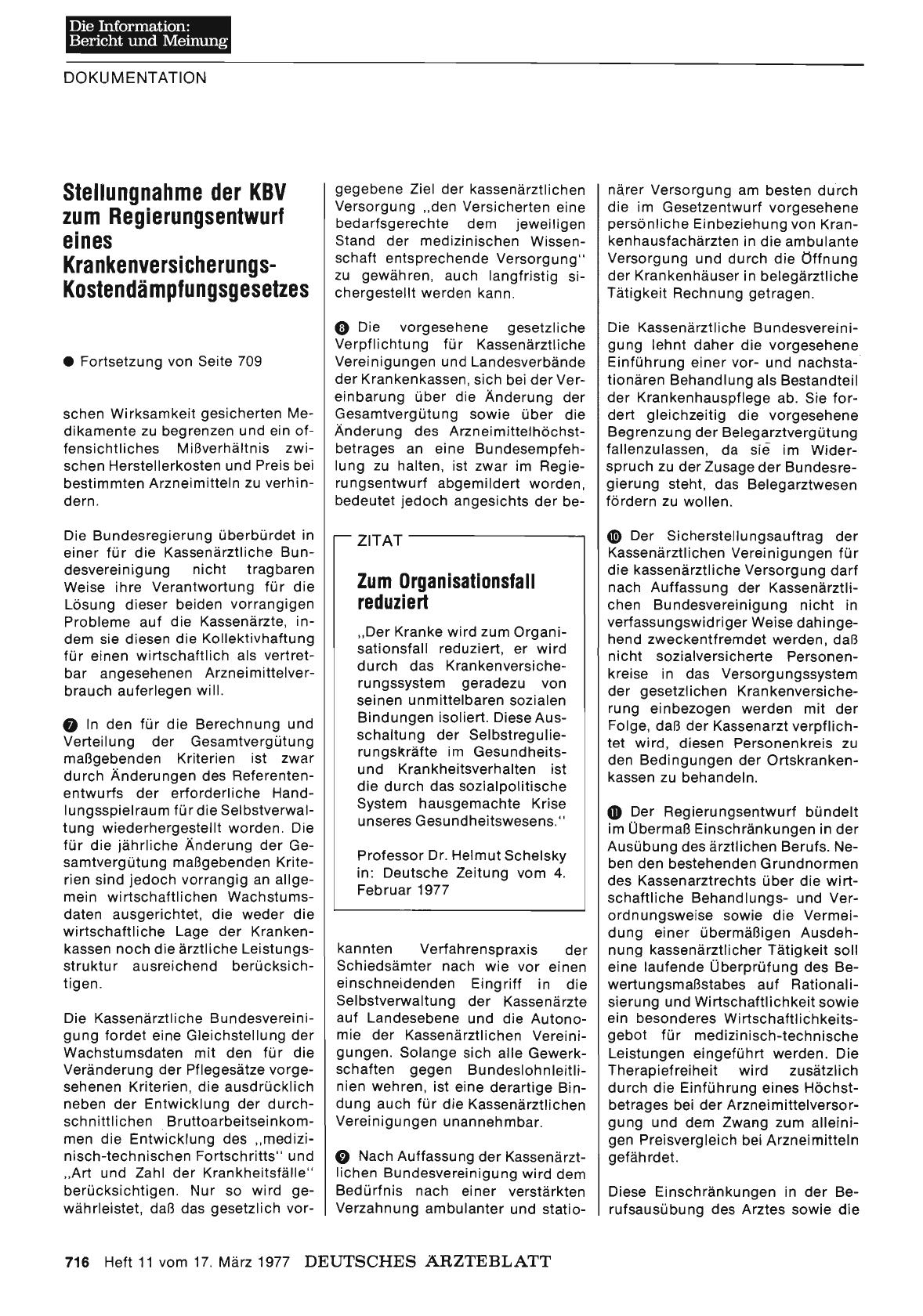 Vorschauseite 1: Stellungnahme der KBV zum Regierungsentwurf eines Krankenversicherungs-Kostendämpfungsgesetzes (Teil 2)
