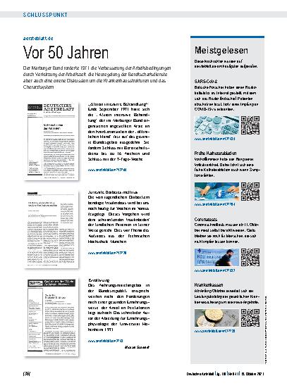 Vorschauseite 1: aerzteblatt.de: Vor 50 Jahren
