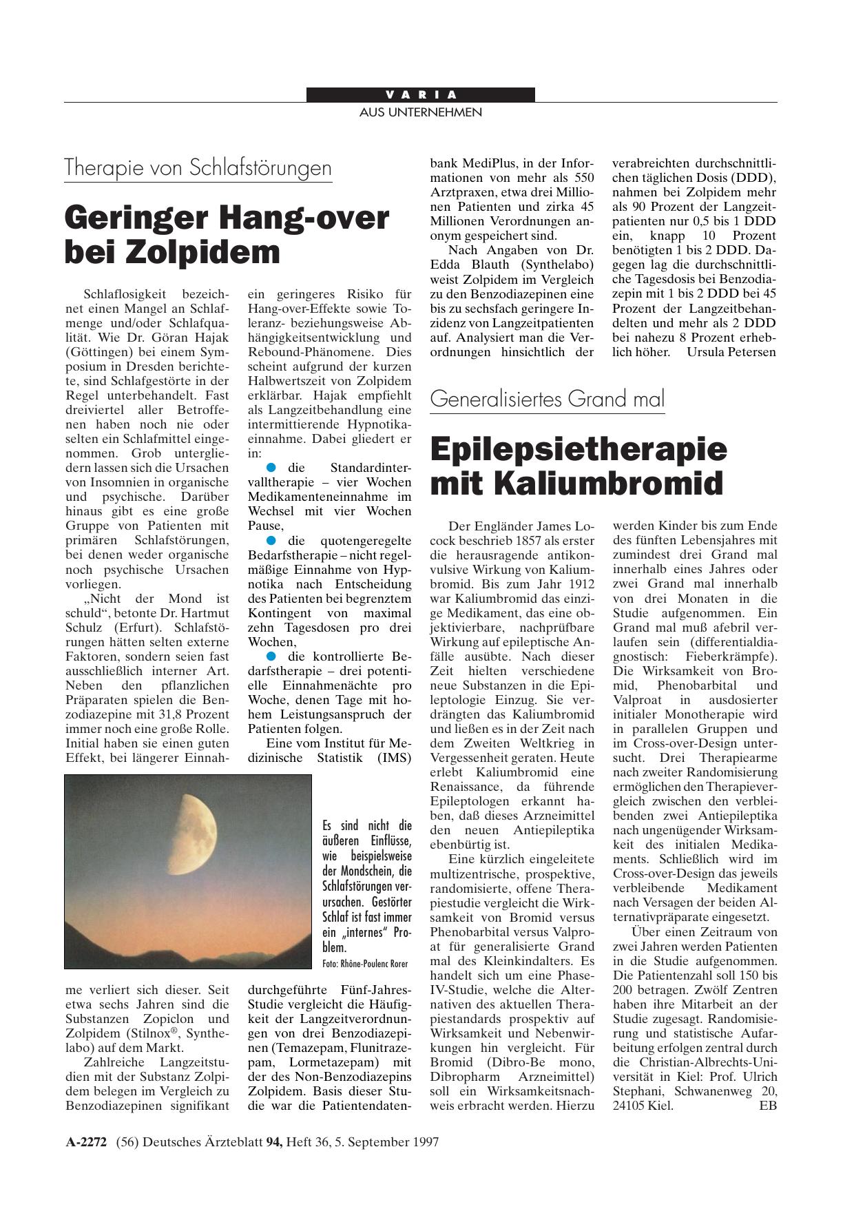 Vorschauseite 1: Generalisiertes Grand mal: Epilepsietherapie mit Kaliumbromid