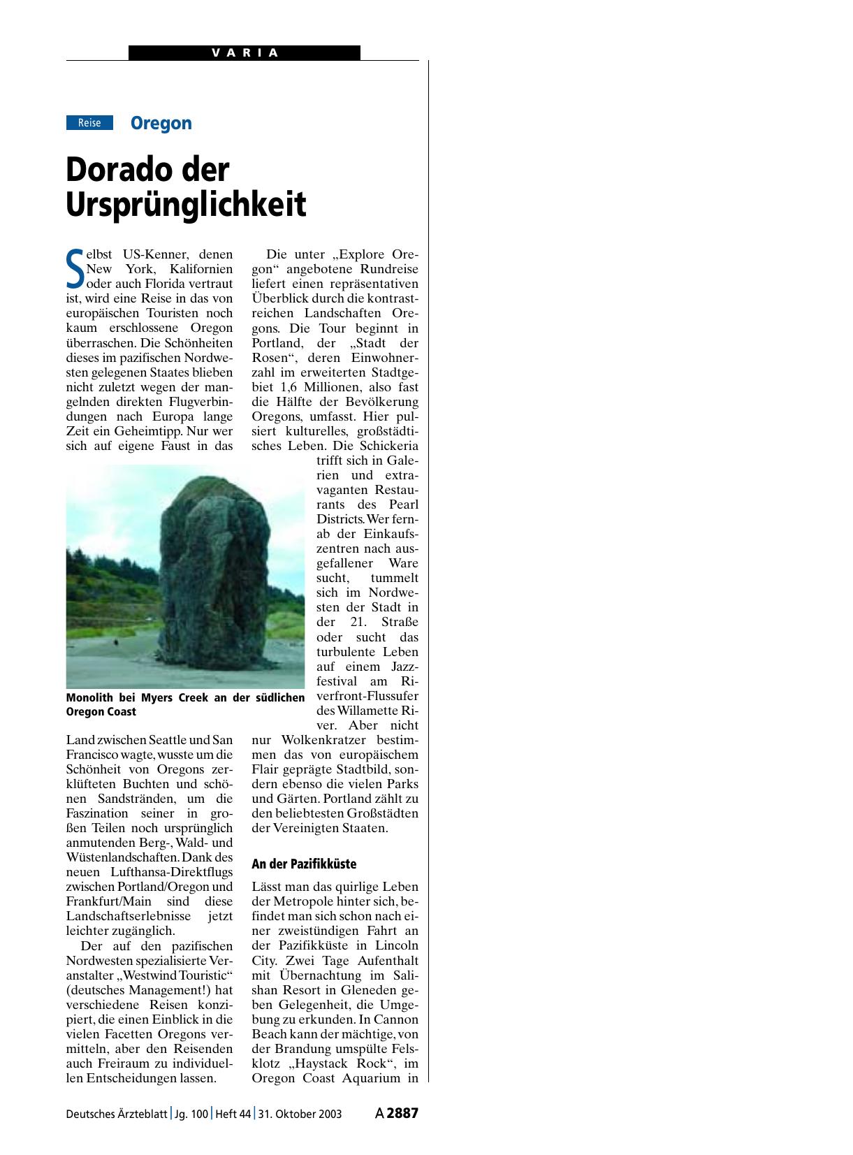 Vorschauseite 1: Oregon: Dorado der Ursprünglichkeit