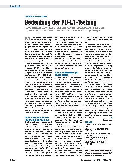 Vorschauseite 1: Checkpoint-Inhibitoren: Bedeutung der PD-L1-Testung